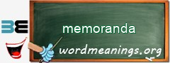 WordMeaning blackboard for memoranda